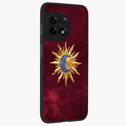 Celestial Unity Charm Glass Case for 1+11R side perspective highlighting detailed charm elements and sleek edges