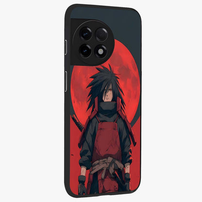 Crimson Moon Warlord Glass Case for 1+11R side perspective highlighting powerful illustration details and sleek build