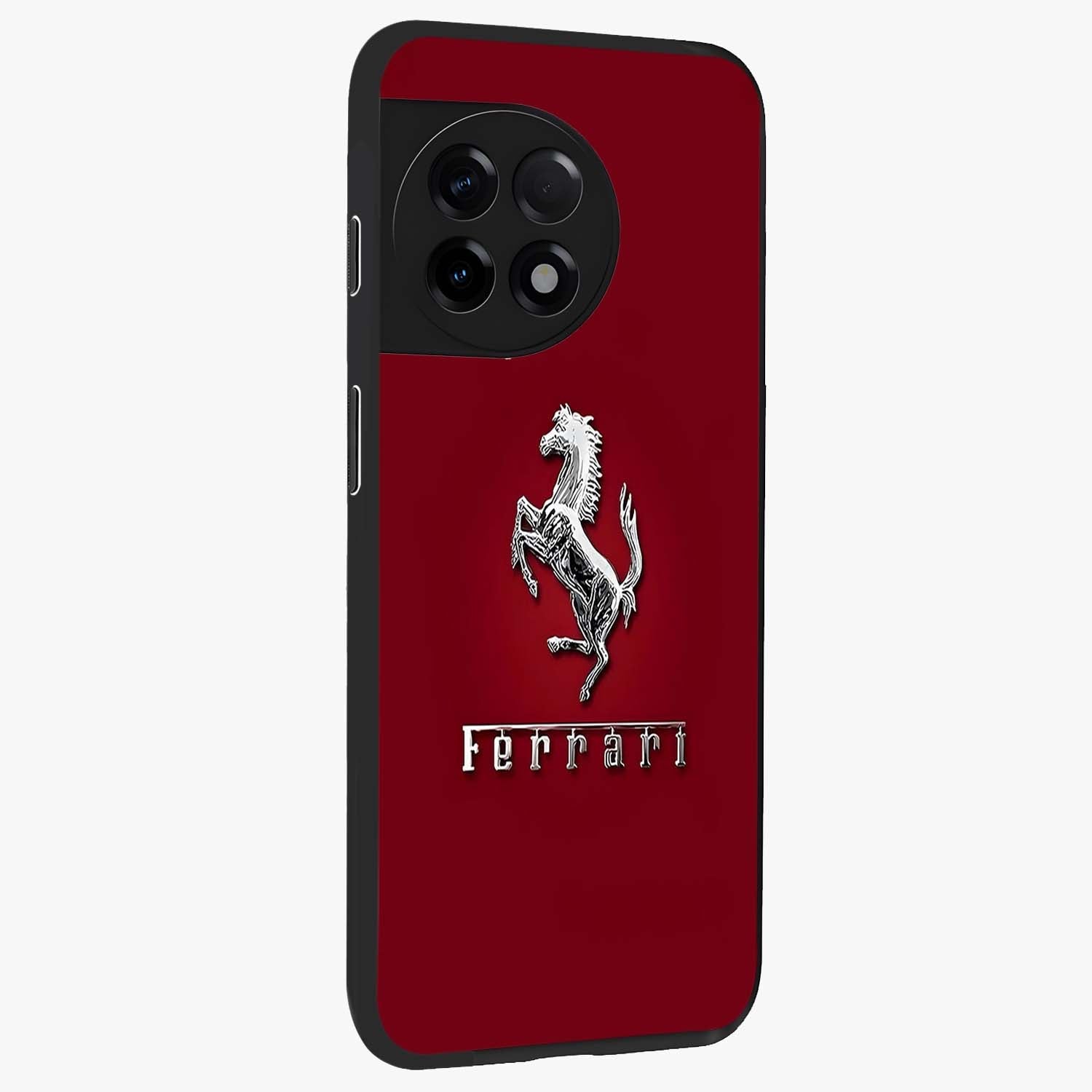 Crimson Stallion Prestige Glass Case for 1+11R side perspective highlighting refined textures and sleek premium build