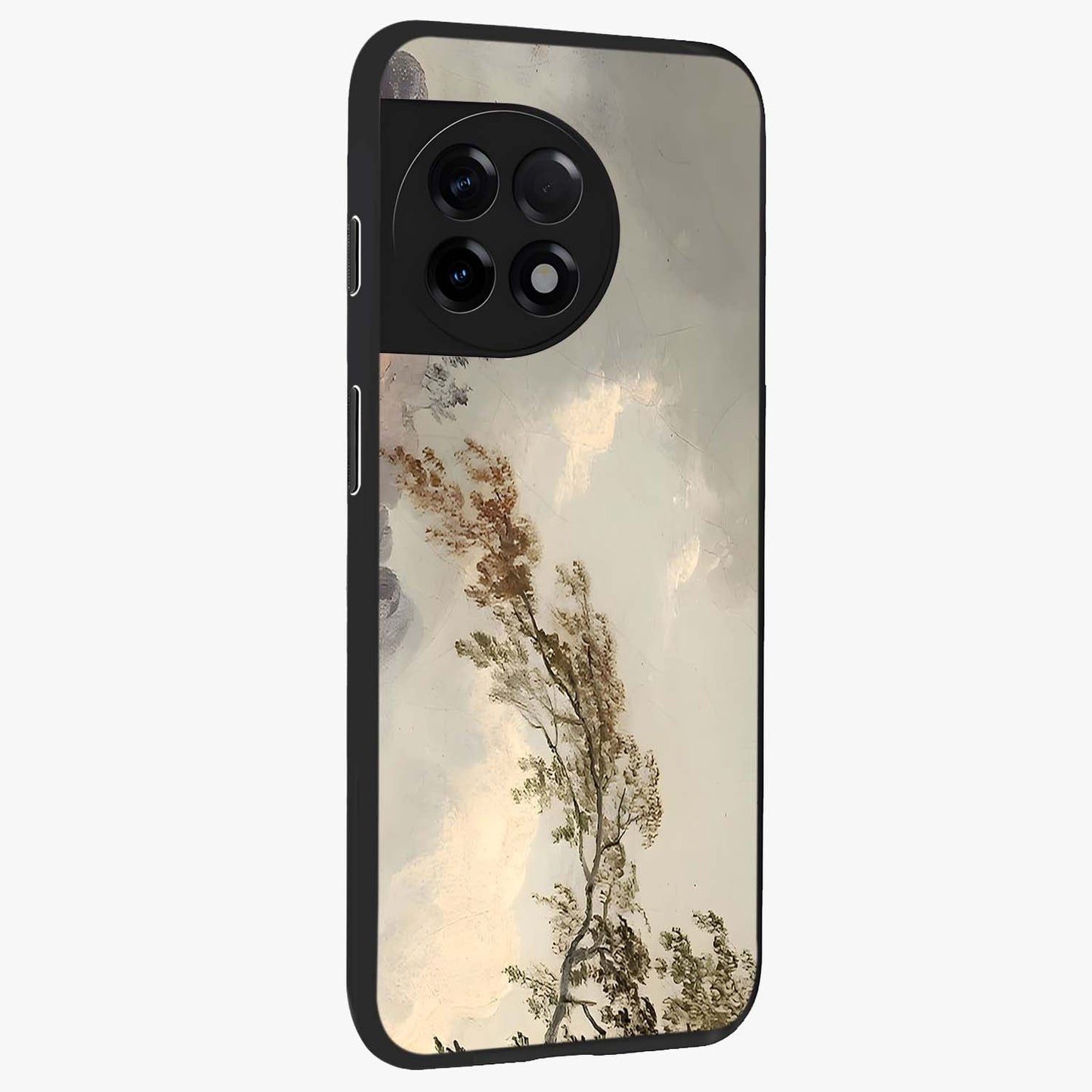 Dreamlike Wind Field Glass Case for 1+11R side perspective highlighting smooth gradients and premium edge finish