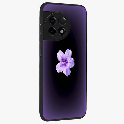 Flower on Soft Violet Gradient Glass Case for 1+11R side perspective highlighting delicate bloom detailing and smooth edges