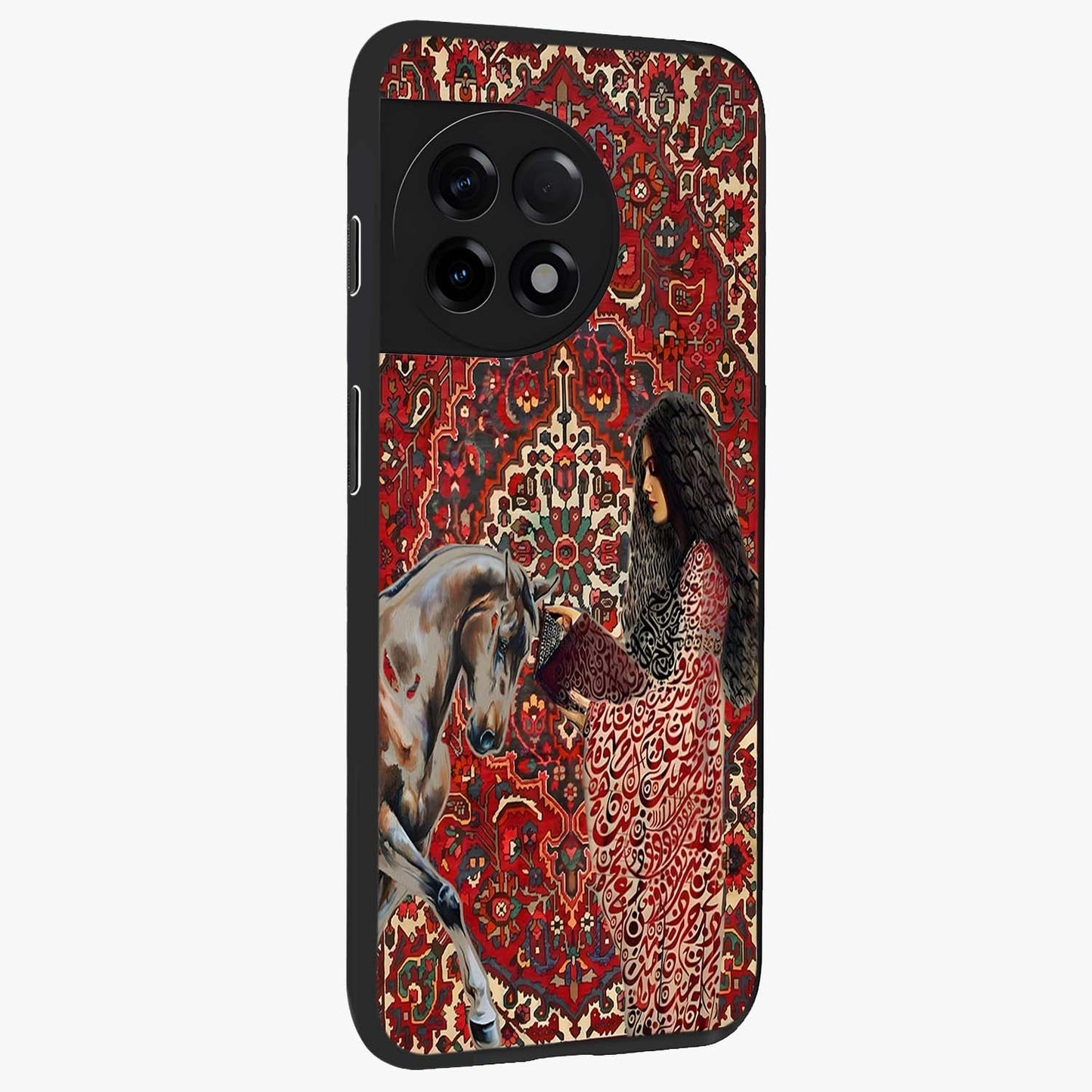 Girl With Horse Glass Case for 1+11R side perspective highlighting graceful equestrian detailing and smooth build