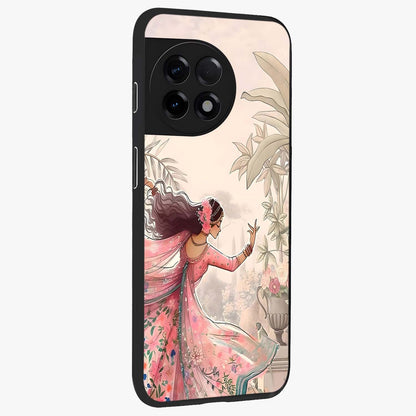 Graceful Garden Rhythm Glass Case for 1+11R side perspective highlighting refined floral textures and premium edges