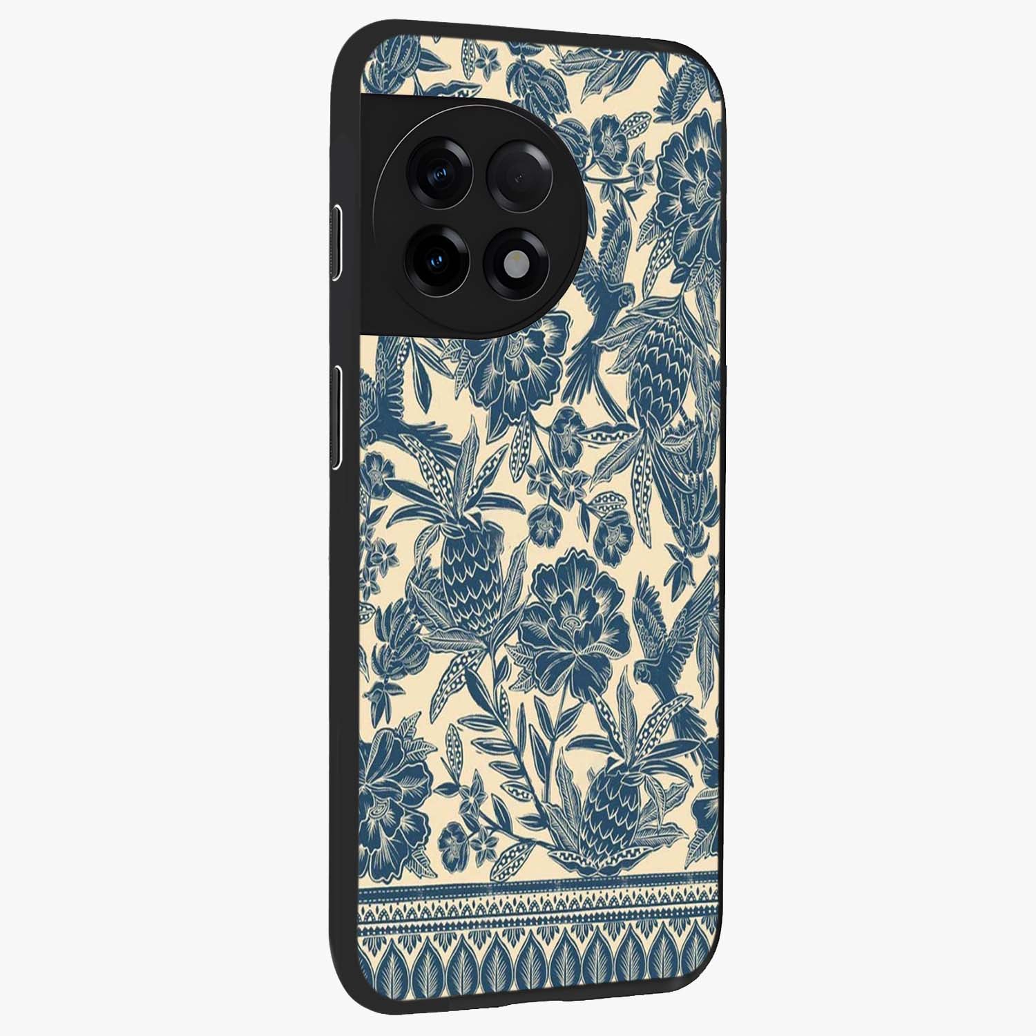 Heirloom Wild Bloom Glass Case for 1+11R side perspective highlighting intricate bloom detailing and premium build