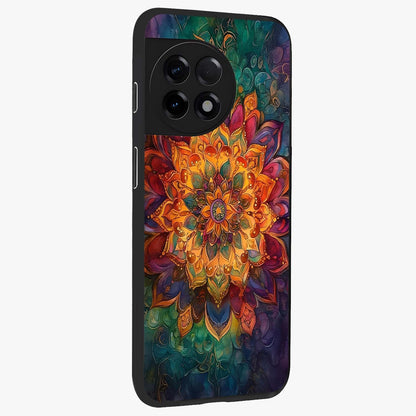 Mandala Vibrants Glass Case for 1+11R side perspective highlighting vibrant ornamental textures and premium edges