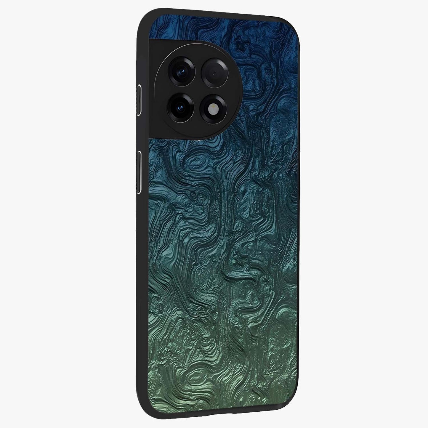 Marble Dream Blur Glass Case for 1+11R side perspective highlighting refined marble textures and premium edges