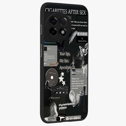 Midnight Love Glow Glass Case for 1+11R side perspective highlighting soft light textures and sleek build