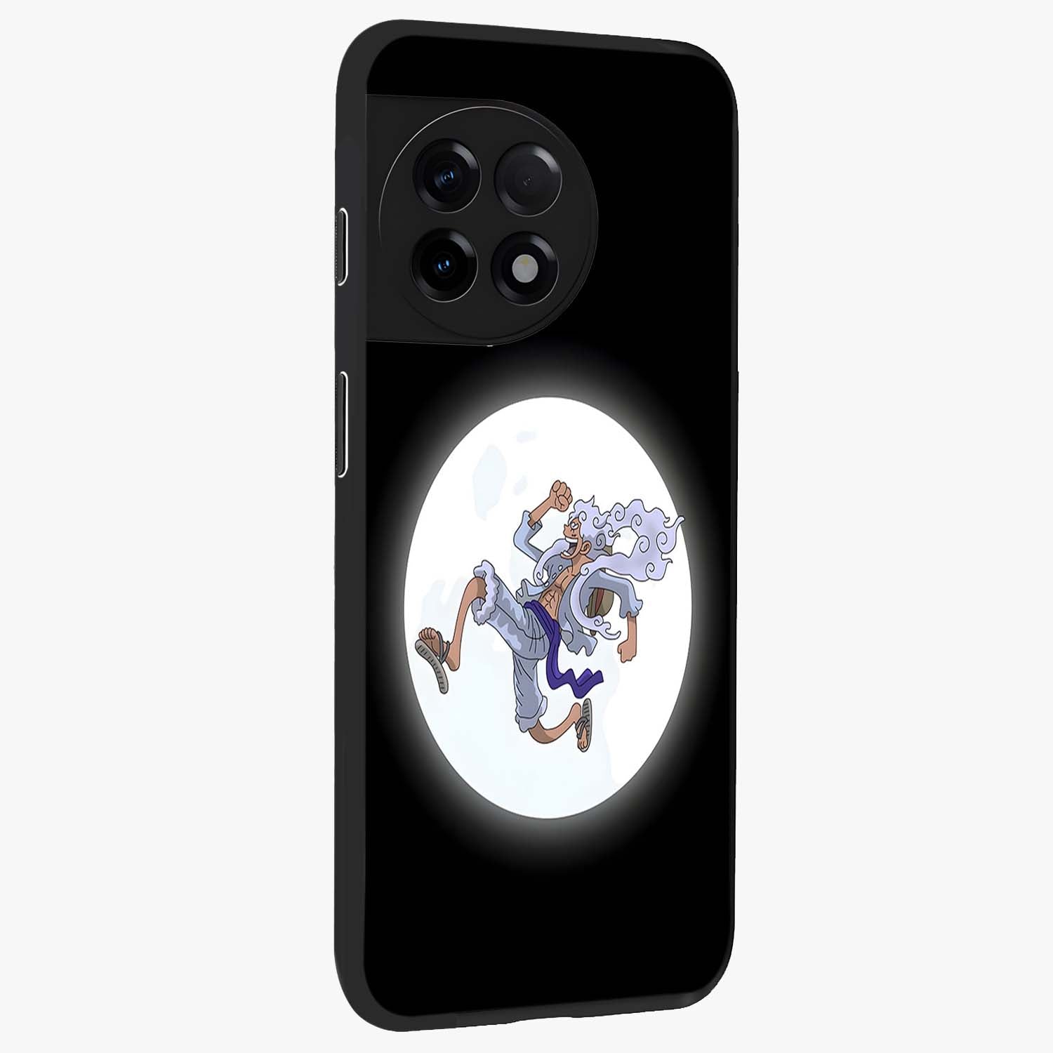 Moonlit Freedom Dance Glass Case for 1+11R side perspective highlighting dynamic detailing and premium edge finish