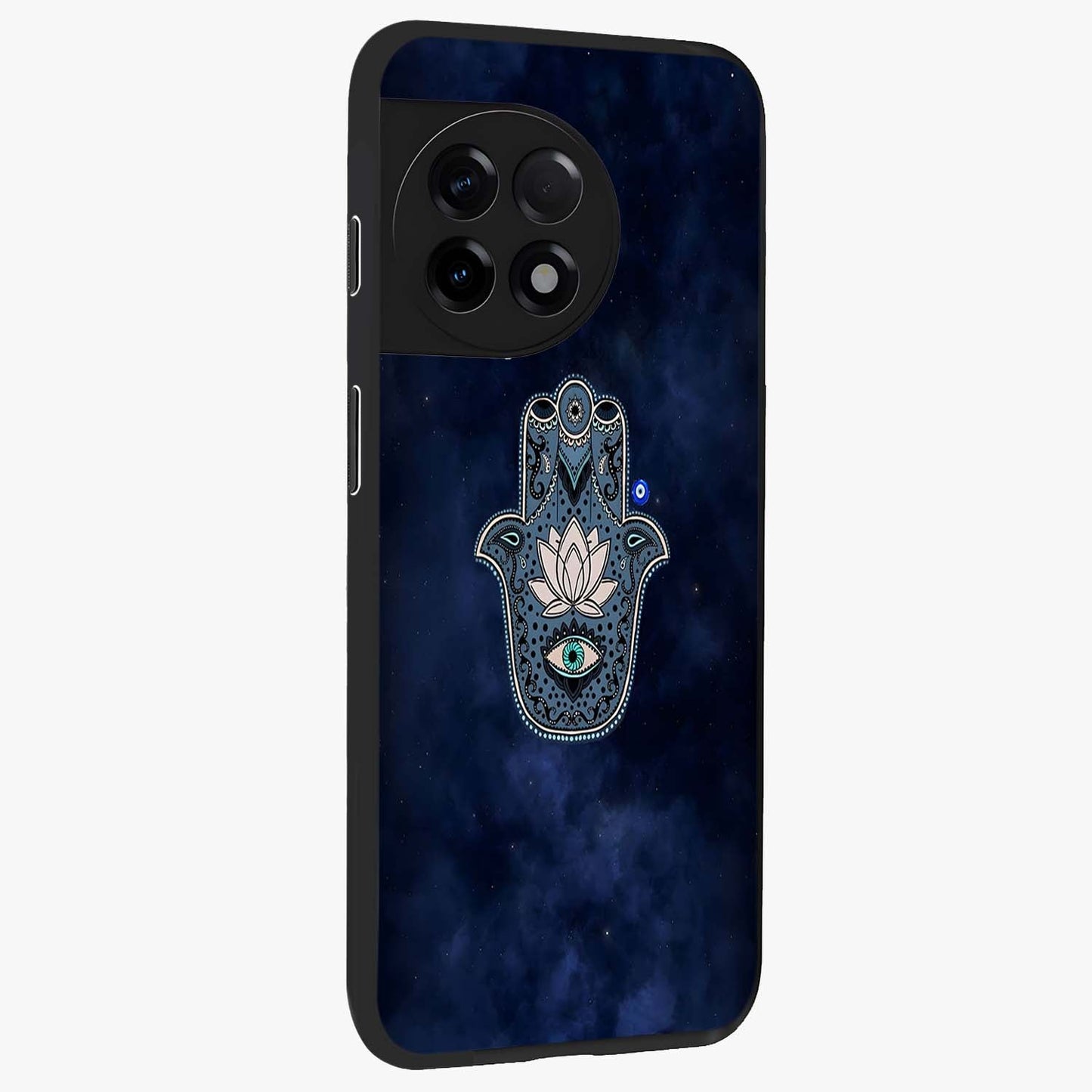 Mystic Calm Shield Glass Case for 1+11R side perspective highlighting refined textures and premium edge finish