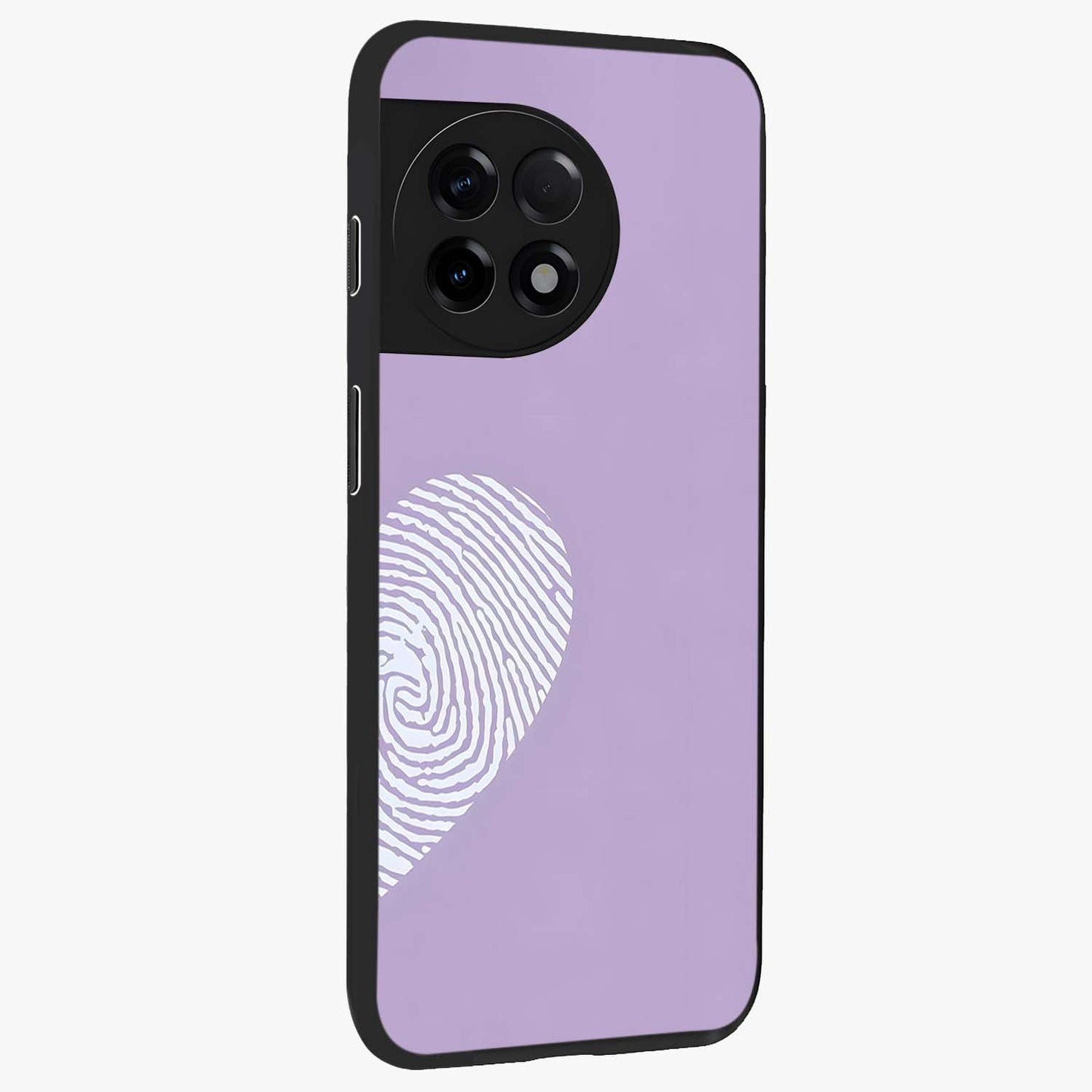 Our Hearts Match Glass Case for 1+11R side perspective highlighting delicate heart detailing and premium edges