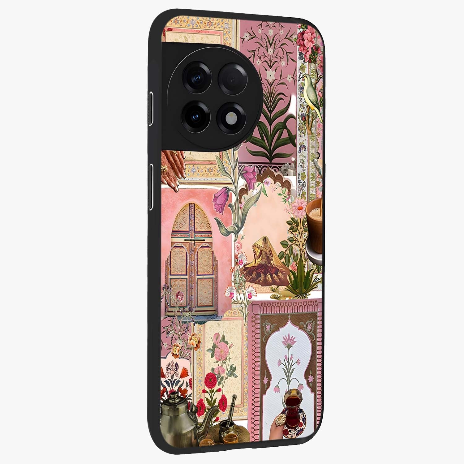 Royal Pink Legacy Glass Case for 1+11R side perspective highlighting smooth textures and premium edges