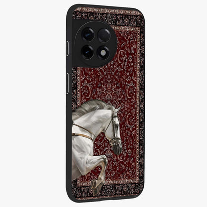 Royal Rider Tapestry Glass Case for 1+11R side perspective highlighting intricate textures and premium edges