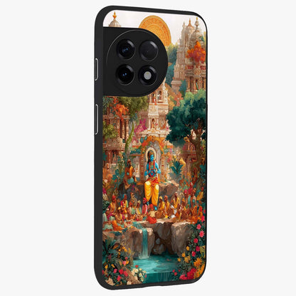 Sacred Sunlight Gods Glass Case for 1+11R side perspective highlighting intricate spiritual detailing and smooth build