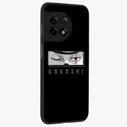 Scarlet Ninja Gaze Glass Case for 1+11R side perspective highlighting intense textures and premium edges