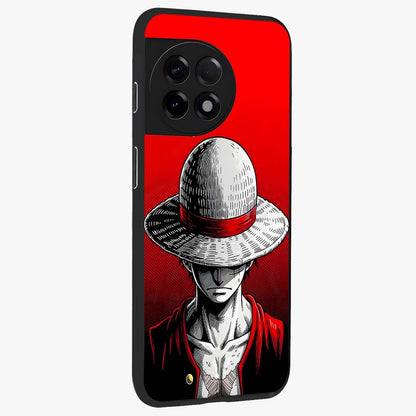 Scarlet Pirate Resolve Glass Case for 1+11R side perspective highlighting strong character detailing and sleek premium build
