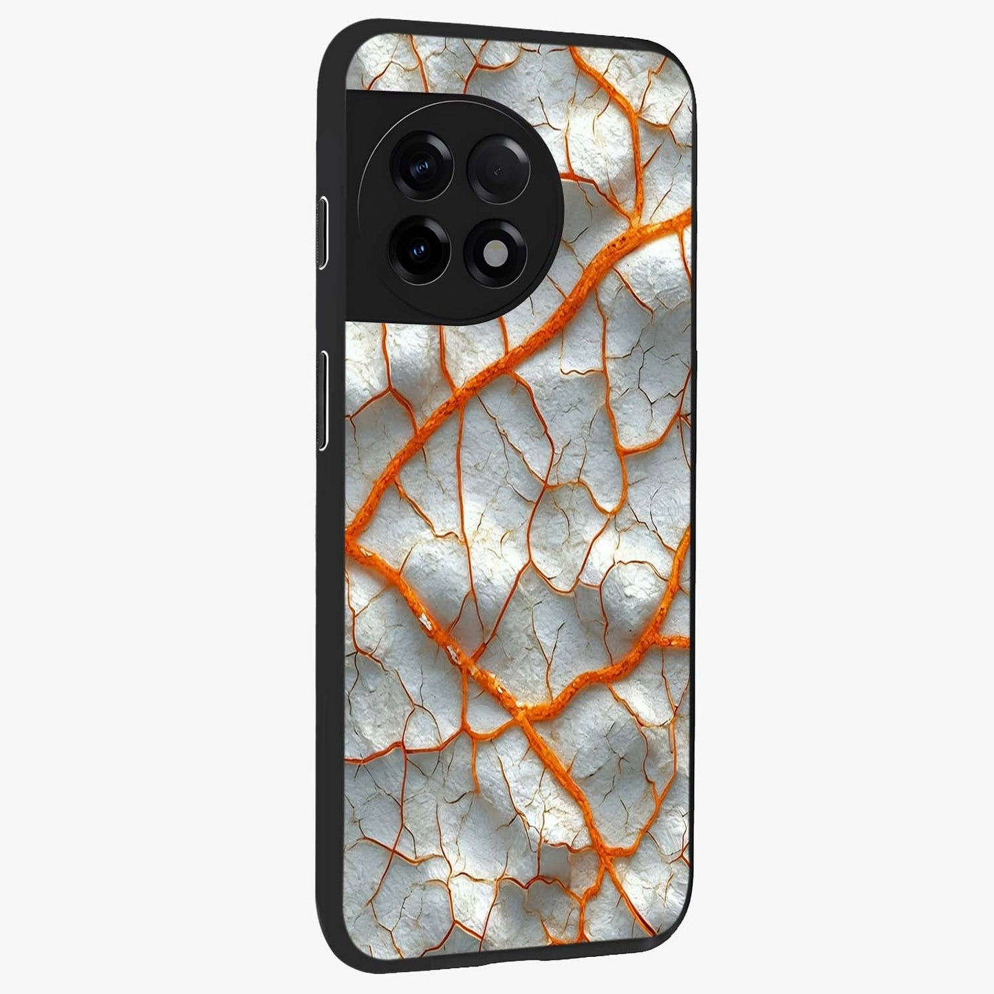 Snarl Zone Buzz Glass Case for 1+11R side perspective highlighting sharp textures and sleek premium build