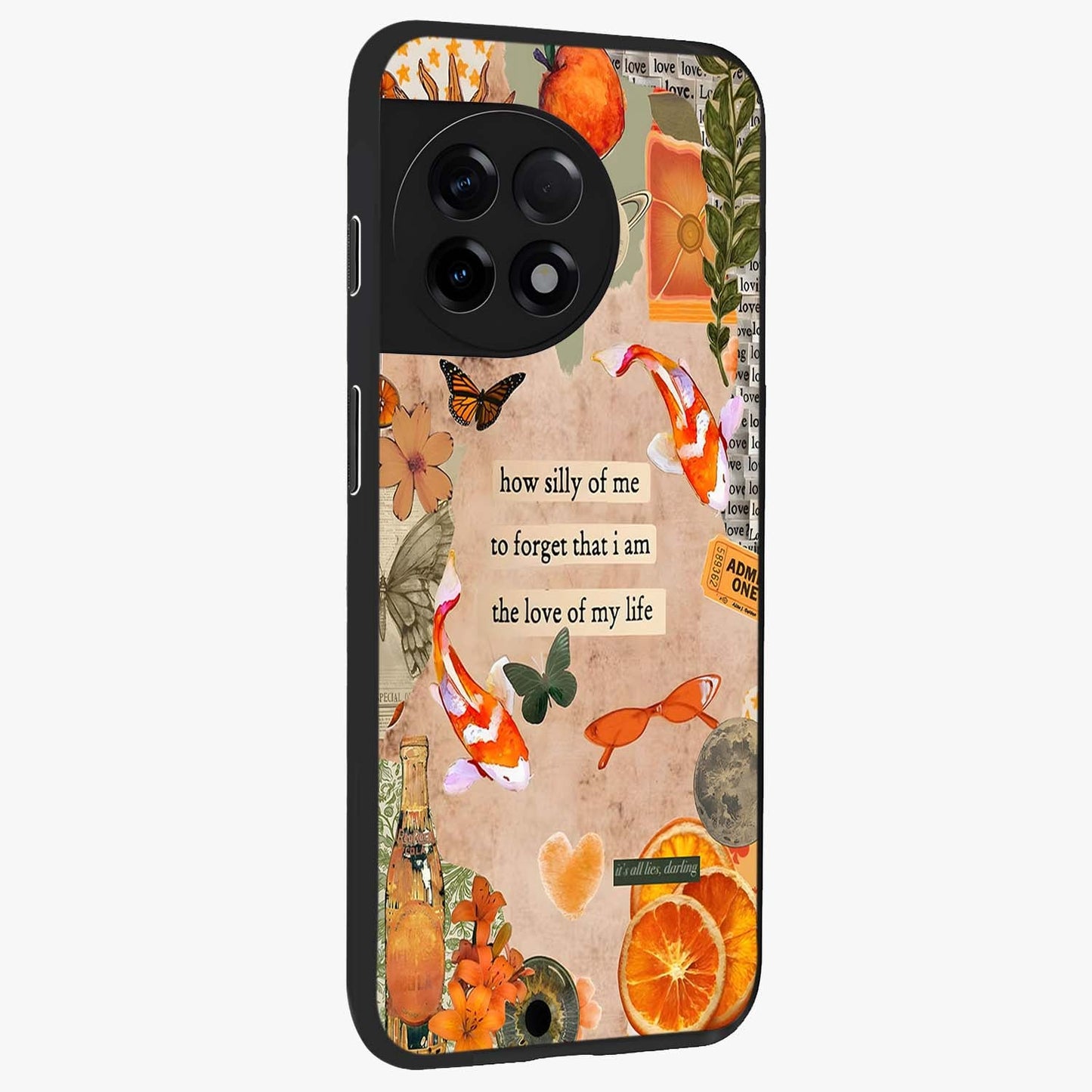 Soft Chaos Aesthetic Glass Case for 1+11R side perspective highlighting fluid textures and premium edges