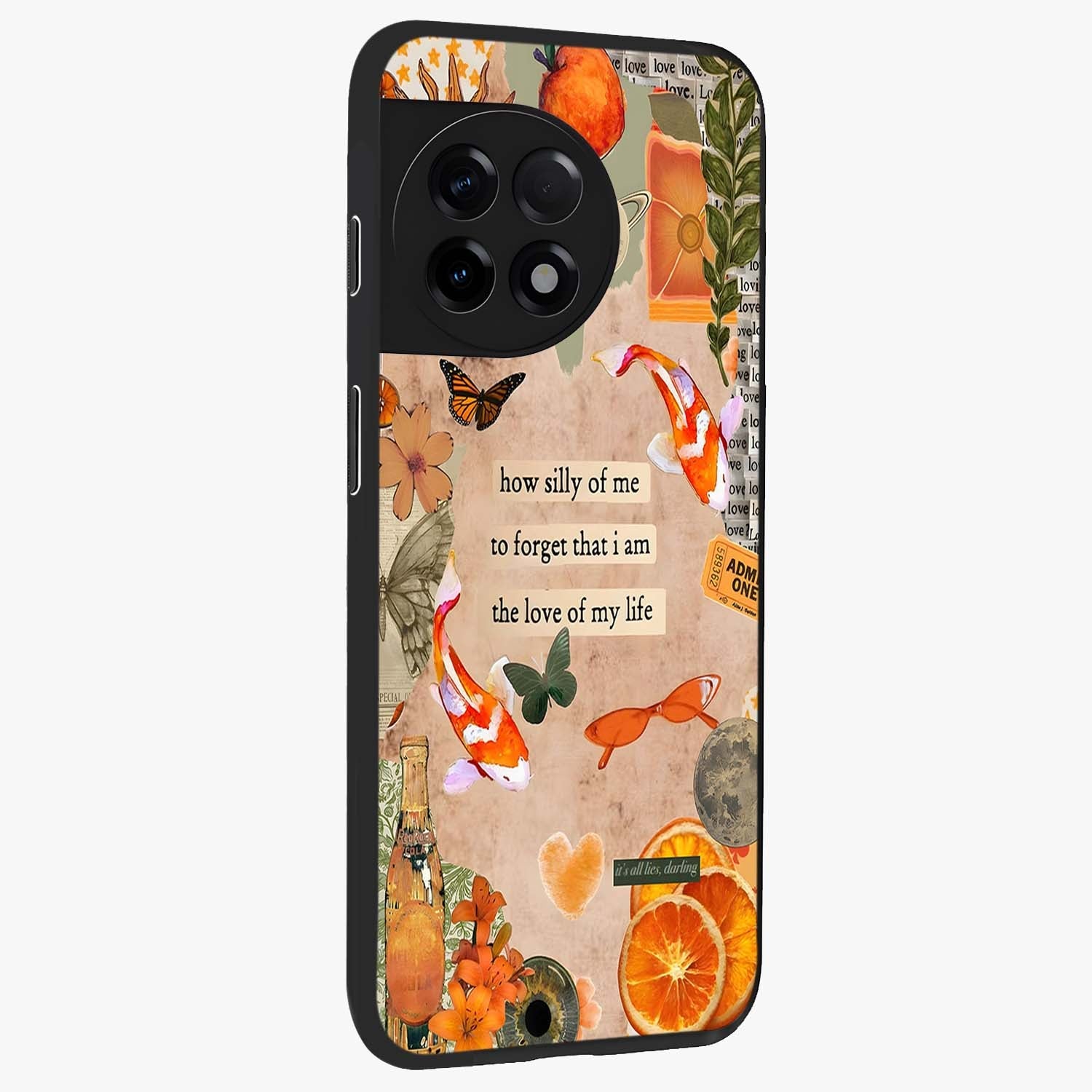 Soft Chaos Aesthetic Glass Case for 1+11R side perspective highlighting fluid textures and premium edges