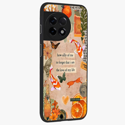 Soft Chaos Aesthetic Glass Case for 1+11R side perspective highlighting fluid textures and premium edges
