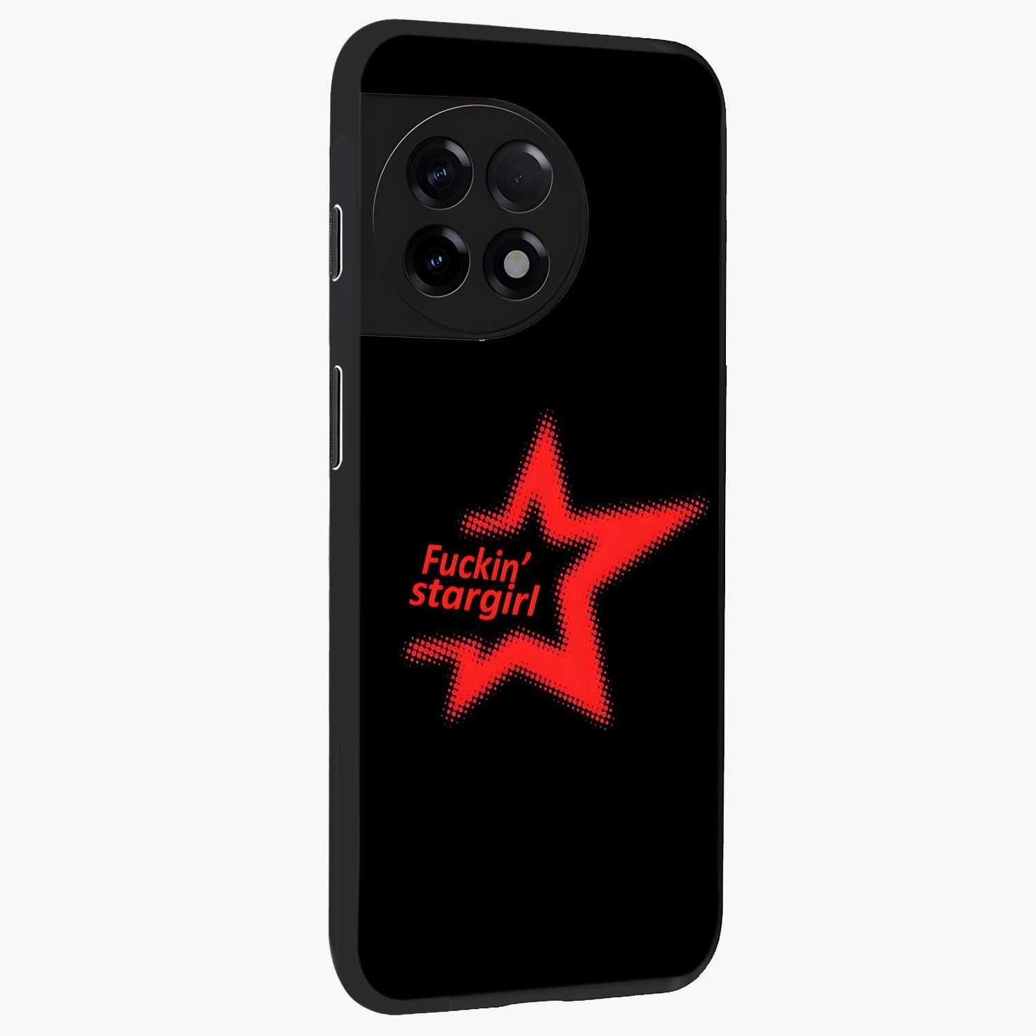 Starboy and Stargirl Energy Glass Case for 1+11R side perspective highlighting dynamic illustration textures and premium edges