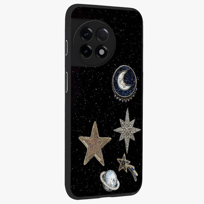 Starlit Cosmic Dreams Glass Case for 1+11R side perspective highlighting luminous textures and premium edges