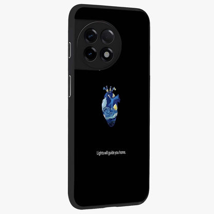 Starry Heart Compass Glass Case for 1+11R side perspective highlighting refined textures and sleek premium build