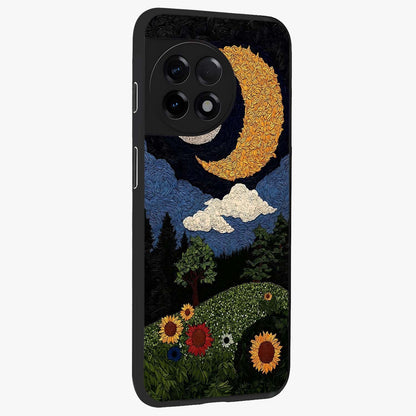 Sun and Moon Magic Design Glass Case for 1+11R side perspective highlighting celestial detailing and premium edges