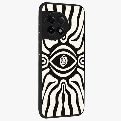 Trancewave Illusion Art Glass Case for 1+11R side perspective highlighting dynamic wave textures and premium edges