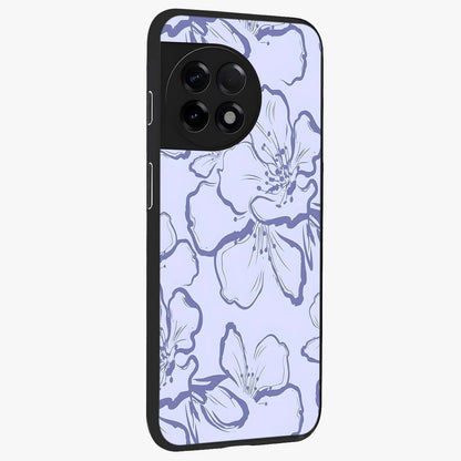 Violet Sketch Garden Glass Case for 1+11R side perspective highlighting refined bloom textures and premium edges