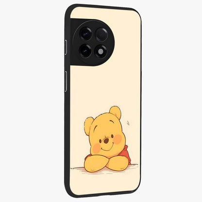 Winniethe Pooh Glass Case for 1+11R side perspective highlighting charming character textures and smooth build