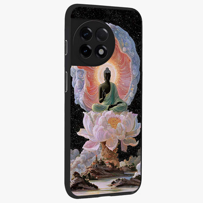 Zen Lotus Realm Glass Case for 1+11R side perspective highlighting refined textures and smooth premium build