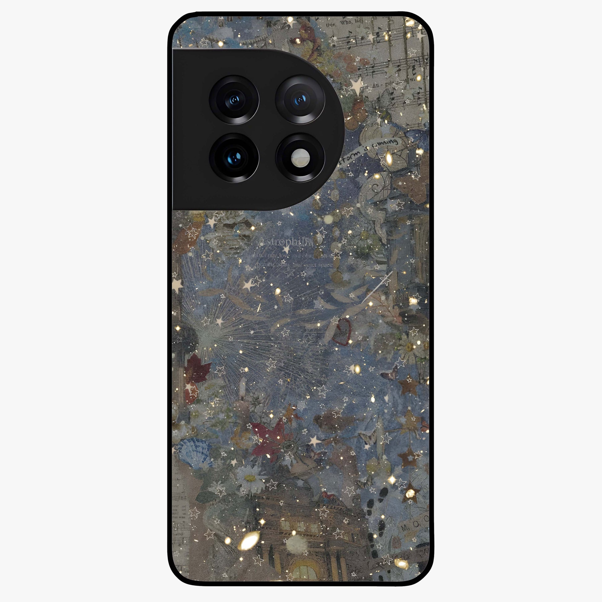Aesthetic Astrolophia Glass Case for 1+11 front view featuring celestial astrology inspired artwork