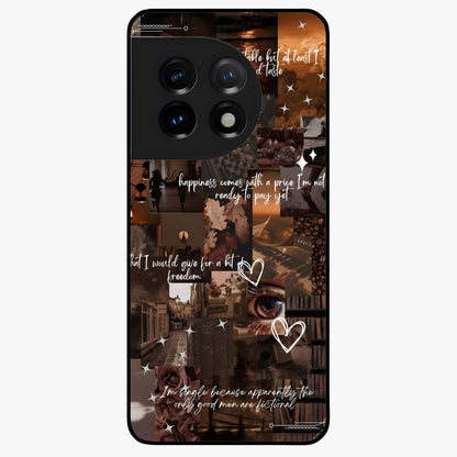 Bittersweet Aesthetic Chaos Glass Case for 1+11 bold front view featuring expressive abstract aesthetic artwork