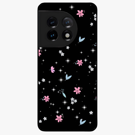 Black Aesthetic Wallpapers Glass Case for 1+11 bold front view featuring dark minimalist aesthetic artwork