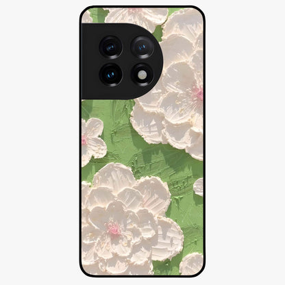 Blossom Meadow Dreams Glass Case for 1+11 dreamy front view featuring soft meadow floral artwork