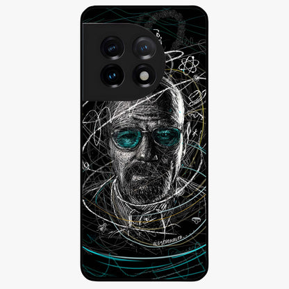 Chaotic Mind Genius Glass Case for 1+11 bold front view featuring expressive abstract typography artwork