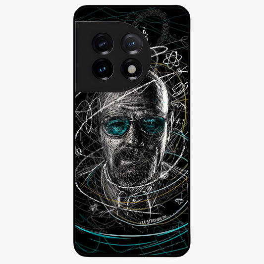 Chaotic Mind Genius Glass Case for 1+11 bold front view featuring expressive abstract typography artwork