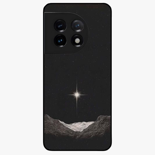 Cosmic Dream Night Glass Case for 1+11 dreamy front view featuring deep night sky artwork with glowing stars