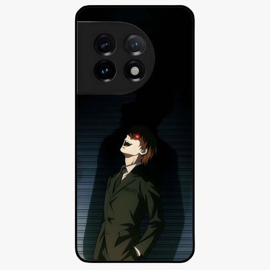 Crimson Shadow King Glass Case for 1+11 striking front view featuring bold shadow inspired crimson artwork