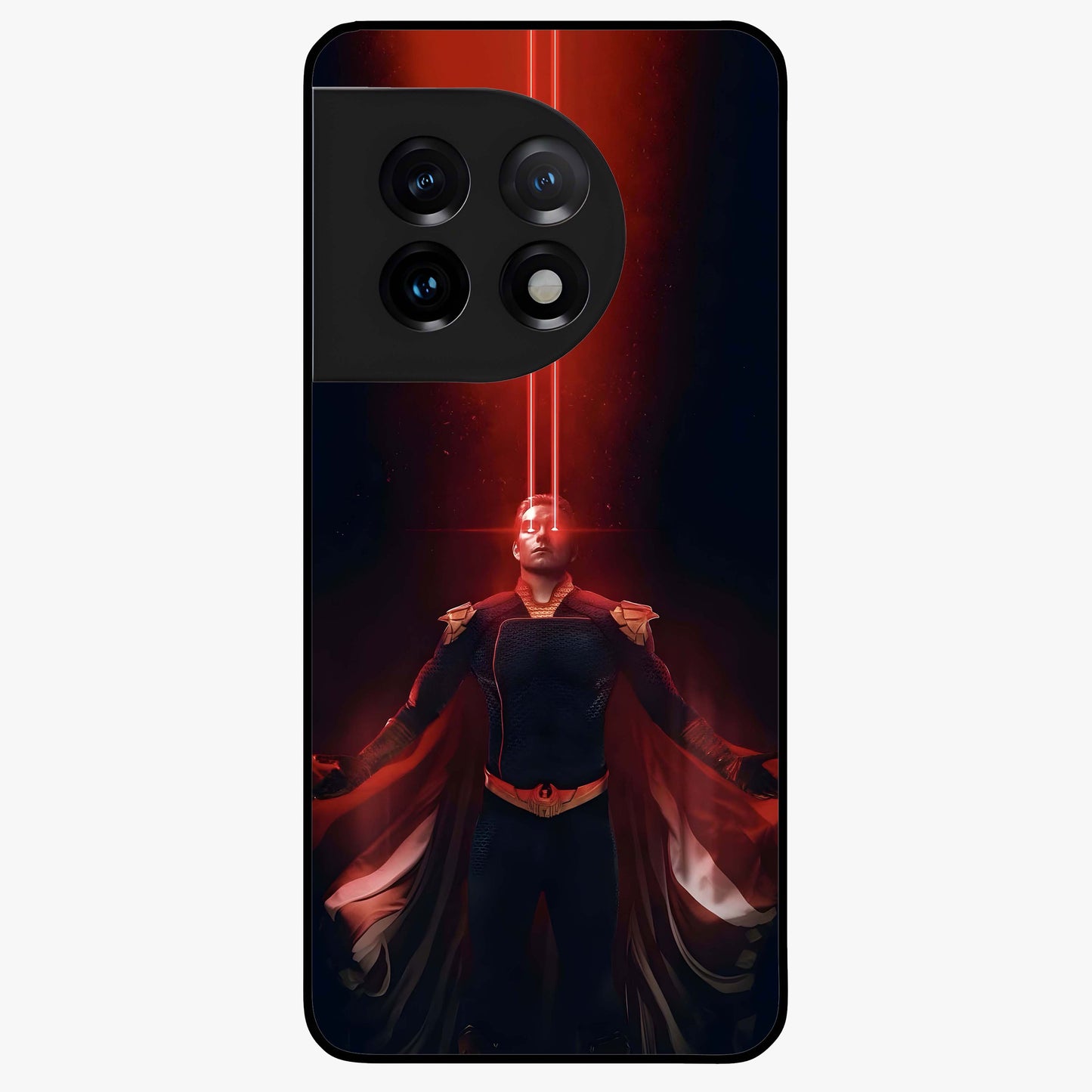 Crimson Vision Ascension Glass Case for 1+11 bold front view featuring visionary crimson themed artwork