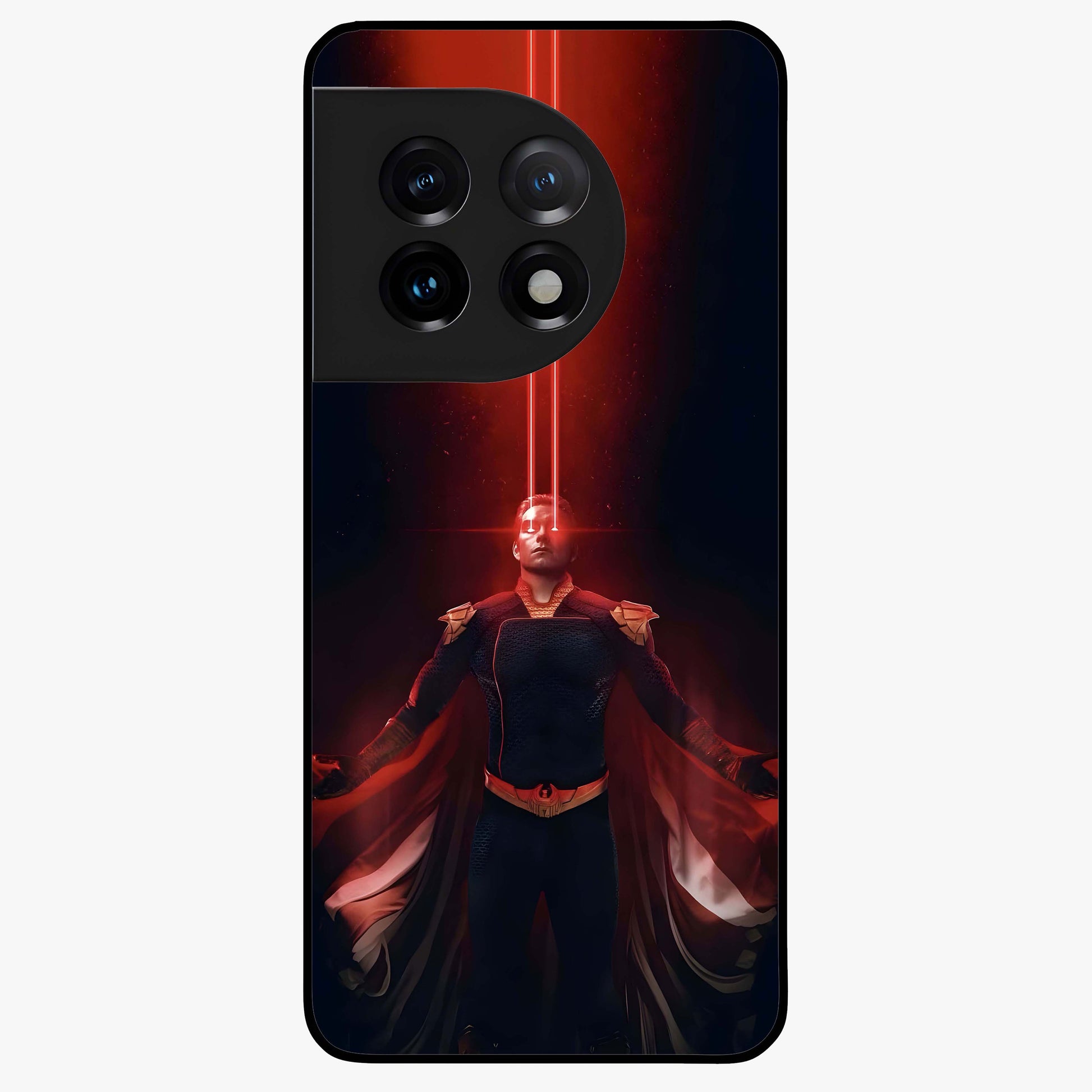 Crimson Vision Ascension Glass Case for 1+11 bold front view featuring visionary crimson themed artwork