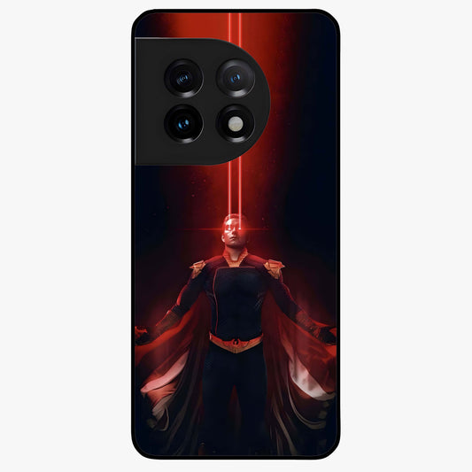 Crimson Vision Ascension Glass Case for 1+11 bold front view featuring visionary crimson themed artwork
