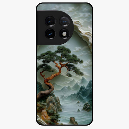 Eternal Nature Spirit Glass Case for 1+11 serene front view featuring earthy nature inspired artwork