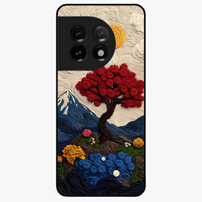 Eternal Nature Tapestry Glass Case for 1+11 elegant front view featuring intricate nature tapestry artwork