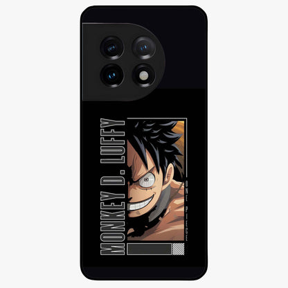 Fearless Pirate Smile Glass Case for 1+11 edgy front view featuring pirate inspired artwork with bold expression