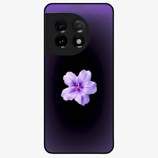 Flower on Soft Violet Gradient Glass Case for 1+11 elegant front view featuring floral artwork over smooth violet gradient