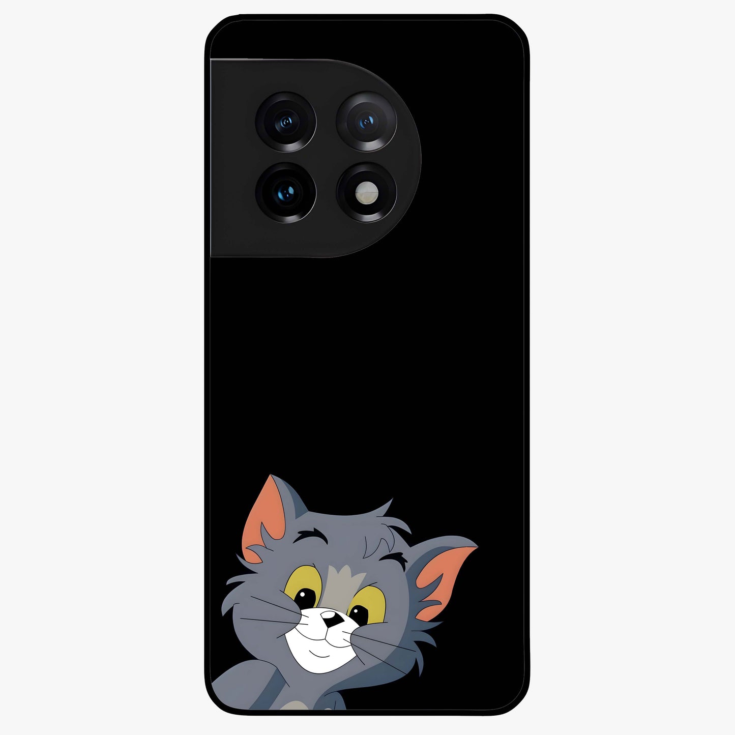 Forever Chasing Love Tom Glass Case for 1+11 charming front view featuring animated love themed character artwork