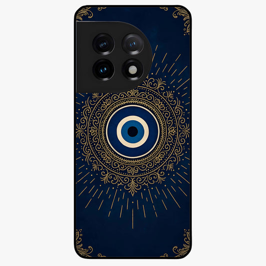 Golden Heart Glow Glass Case for 1+11 romantic front view featuring glowing golden heart artwork