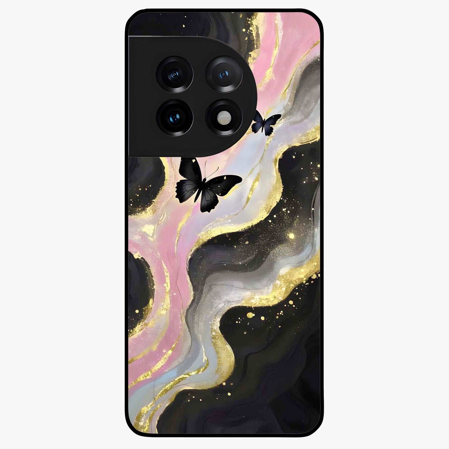 Golden Moon Horizon Glass Case for 1+11 serene front view featuring glowing golden moon over horizon artwork