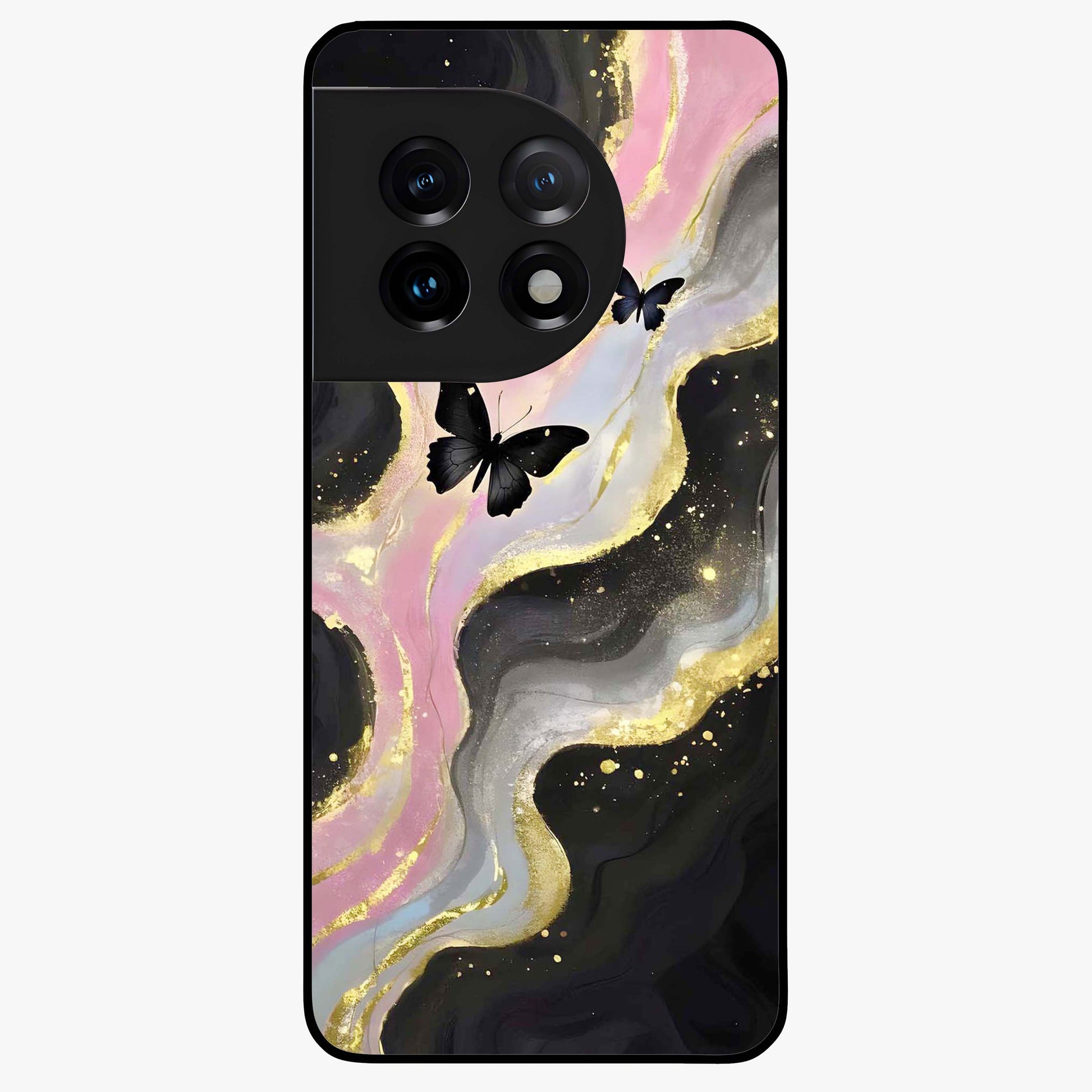 Golden Moon Horizon Glass Case for 1+11 serene front view featuring glowing golden moon over horizon artwork